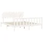 Double bed frame with white solid wood headboard by vidaXL, Beds and slatted bases - Ref: Foro24-3193482, Price: 161,64 €, Di...