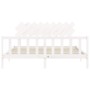 Double bed frame with white solid wood headboard by vidaXL, Beds and slatted bases - Ref: Foro24-3193482, Price: 163,79 €, Di...