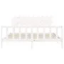Double bed frame with white solid wood headboard by vidaXL, Beds and slatted bases - Ref: Foro24-3193482, Price: 161,64 €, Di...