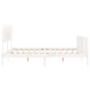 Double bed frame with white solid wood headboard by vidaXL, Beds and slatted bases - Ref: Foro24-3193482, Price: 163,79 €, Di...
