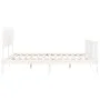 Double bed frame with white solid wood headboard by vidaXL, Beds and slatted bases - Ref: Foro24-3193482, Price: 161,64 €, Di...