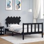 Bettgestell mit schwarzem Massivholzkopfteil 100x200 cm von vidaXL, Betten und Lattenroste - Ref: Foro24-3193460, Preis: 129,...