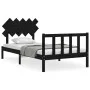 Estructura de cama con cabecero madera maciza negro 100x200 cm de vidaXL, Camas y somieres - Ref: Foro24-3193460, Precio: 128...