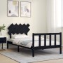 Bettgestell mit schwarzem Massivholzkopfteil 100x200 cm von vidaXL, Betten und Lattenroste - Ref: Foro24-3193460, Preis: 129,...