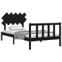 Estructura de cama con cabecero madera maciza negro 100x200 cm de vidaXL, Camas y somieres - Ref: Foro24-3193460, Precio: 128...