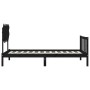 Bettgestell mit schwarzem Massivholzkopfteil 100x200 cm von vidaXL, Betten und Lattenroste - Ref: Foro24-3193460, Preis: 129,...