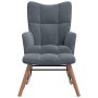 Silla mecedora con reposapiés terciopelo gris oscuro