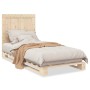 Estructura de cama con cabecero madera maciza de pino 90x200 cm