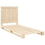 Estructura de cama con cabecero madera maciza de pino 90x200 cm