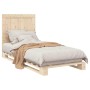 Estructura de cama con cabecero madera maciza de pino 90x200 cm
