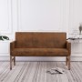 Brown 140 cm artificial suede armrest bench by vidaXL, Benches for halls and storage - Ref: Foro24-281338, Price: 231,99 €, D...