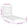 Estructura de cama con cabecero madera maciza pino 100x200 cm