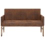 Brown 140 cm artificial suede armrest bench by vidaXL, Benches for halls and storage - Ref: Foro24-281338, Price: 231,99 €, D...