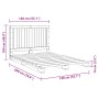 Estructura de cama con cabecero madera maciza pino 140x200 cm
