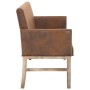 Brown 140 cm artificial suede armrest bench by vidaXL, Benches for halls and storage - Ref: Foro24-281338, Price: 231,99 €, D...