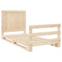 Estructura de cama con cabecero madera maciza pino 100x200 cm