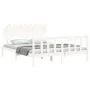 White solid wood bed frame with headboard 160x200 cm by vidaXL, Beds and slatted bases - Ref: Foro24-3193477, Price: 142,11 €...
