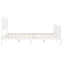 Weißer Massivholzbettrahmen mit Kopfteil 160x200 cm von vidaXL, Betten und Lattenroste - Ref: Foro24-3193477, Preis: 144,12 €...