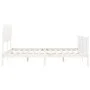 White solid wood bed frame with headboard 160x200 cm by vidaXL, Beds and slatted bases - Ref: Foro24-3193477, Price: 142,11 €...