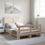 Estructura de cama con cabecero madera maciza pino 140x200 cm