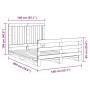Estructura de cama con cabecero madera maciza pino 140x200 cm