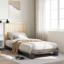 Estructura de cama con cabecero madera de pino gris 90x200 cm