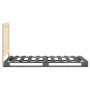 Estructura de cama con cabecero madera de pino gris 90x200 cm