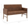 Brown 140 cm artificial suede armrest bench by vidaXL, Benches for halls and storage - Ref: Foro24-281338, Price: 231,99 €, D...