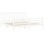 Weißer Massivholzbettrahmen mit Kopfteil 200x200 cm von vidaXL, Betten und Lattenroste - Ref: Foro24-3193877, Preis: 150,68 €...