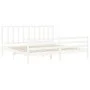 White solid wood bed frame with headboard 200x200 cm by vidaXL, Beds and slatted bases - Ref: Foro24-3193877, Price: 148,81 €...