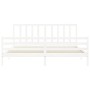 Weißer Massivholzbettrahmen mit Kopfteil 200x200 cm von vidaXL, Betten und Lattenroste - Ref: Foro24-3193877, Preis: 150,68 €...