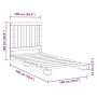 Estructura de cama con cabecero madera de pino gris 100x200cm