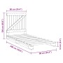 Estructura de cama con cabecero madera maciza de pino 90x200 cm