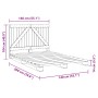 Estructura de cama con cabecero madera maciza pino 140x200 cm