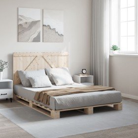 Estructura de cama con cabecero madera maciza pino 160x200 cm en Camas y somieres | Comprar online en Foro24