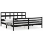 Estructura de cama con cabecero madera maciza negro 200x200 cm de vidaXL, Camas y somieres - Ref: Foro24-3194855, Precio: 171...