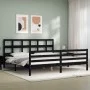 Estructura de cama con cabecero madera maciza negro 200x200 cm de vidaXL, Camas y somieres - Ref: Foro24-3194855, Precio: 171...