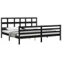 Estructura de cama con cabecero madera maciza negro 200x200 cm de vidaXL, Camas y somieres - Ref: Foro24-3194855, Precio: 171...