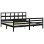 Estructura de cama con cabecero madera maciza negro 200x200 cm de vidaXL, Camas y somieres - Ref: Foro24-3194855, Precio: 171...