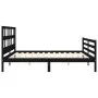 Bettgestell mit schwarzem Massivholzkopfteil 200x200 cm von vidaXL, Betten und Lattenroste - Ref: Foro24-3194855, Preis: 174,...