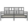 Gray solid wood bed frame with headboard 200x200cm by vidaXL, Beds and slatted bases - Ref: Foro24-3194918, Price: 173,09 €, ...