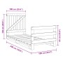 Estructura de cama con cabecero madera maciza pino 100x200 cm