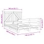 Estructura de cama con cabecero madera maciza pino 140x200 cm
