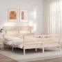 Bettgestell mit Massivholzkopfteil 160x200 cm von vidaXL, Betten und Lattenroste - Ref: Foro24-3195101, Preis: 129,55 €, Raba...