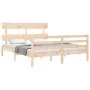 Bettgestell mit Massivholzkopfteil 160x200 cm von vidaXL, Betten und Lattenroste - Ref: Foro24-3195101, Preis: 129,55 €, Raba...