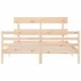 Bed frame with solid wood headboard 160x200 cm by vidaXL, Beds and slatted bases - Ref: Foro24-3195101, Price: 129,71 €, Disc...