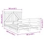 Estructura de cama con cabecero madera maciza pino 160x200 cm