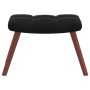 Silla mecedora con reposapiés terciopelo negro