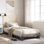 Estructura de cama con cabecero madera de pino gris 90x200 cm