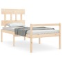 Bed for seniors with solid wood headboard 90x200 cm by vidaXL, Beds and slatted bases - Ref: Foro24-3195401, Price: 117,59 €,...